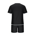 thumbnail image 5 of Yievot 2 Piece Short Sets for Men Summer Comfy Outfits Side Slit Crewneck Shirts & Shorts Casual Vacation Set, 5 of 7