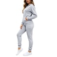 thumbnail image 5 of Costeam Women Zip Up Hoodie Sweat Suit Long Sleeve Full Zip Hooded Jacket Jogger Pants 2 Piece Outfit Fleece Lined Soft Relaxed Fit Solid Color Tracksuit with Pockets for Loungewear Daily Wear, 5 of 9
