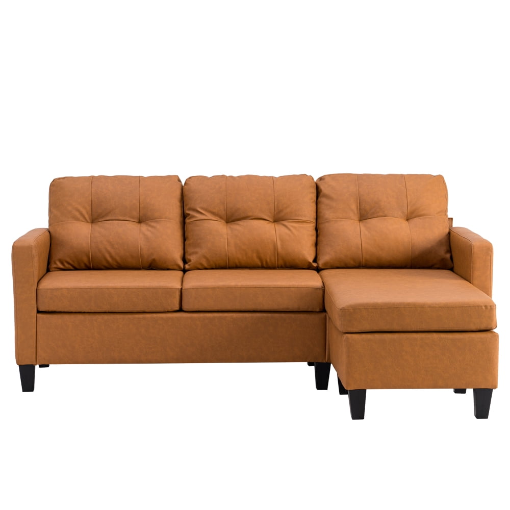 Veryke Lshape Sectional Sofa, PU Leather Combination