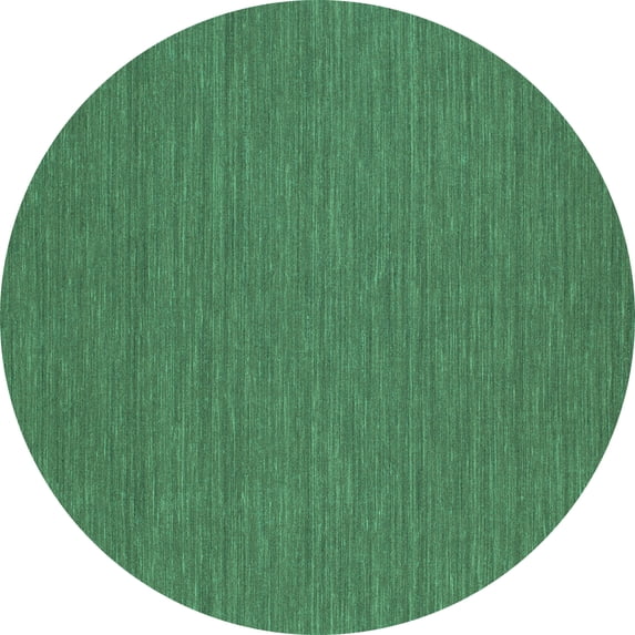 Ahgly Company Machine Washable Indoor Round Abstract Turquoise Blue Contemporary Area Rugs, 4' Round