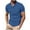 Blue, variant on Men's Muscle T-Shirt Stretch Short Sleeve Fitness T-Shirt Casual Slim Fit Henley