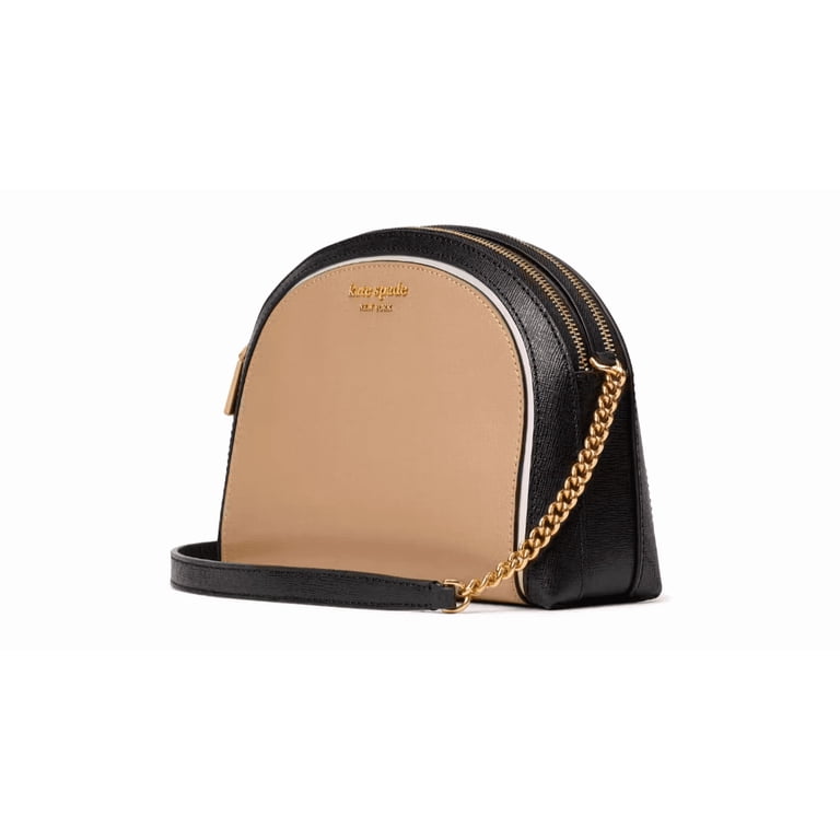 Kate Spade Morgan Colorblocked Double Zip Dome Crossbody Cafe
