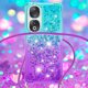 thumbnail image 4 of Funda para Honor 90 5G Brillantina Líquida Divertida Reluciente y con Cristales en Movimiento Cuerpo Cruzado con Cordón Ajustable, 4 of 5