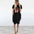 thumbnail image 3 of Qiopertar Robe d'Été Mode Femme Imprimé Mignon Manches Courtes Col Rond Grandes Économies de Vacances! Moins de 5$ jusqu'à 90 % de Réduction, 3 of 7