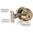thumbnail image 3 of Double keyed Deadbolt Lock - Keyed on Both Sides, 2-Way Adjustable Cylinder Deadbolt (Privacy\\/Passage), Satin Stainless Steel (Brass, Single Cylinder) (Brass,, Double Side), 3 of 5