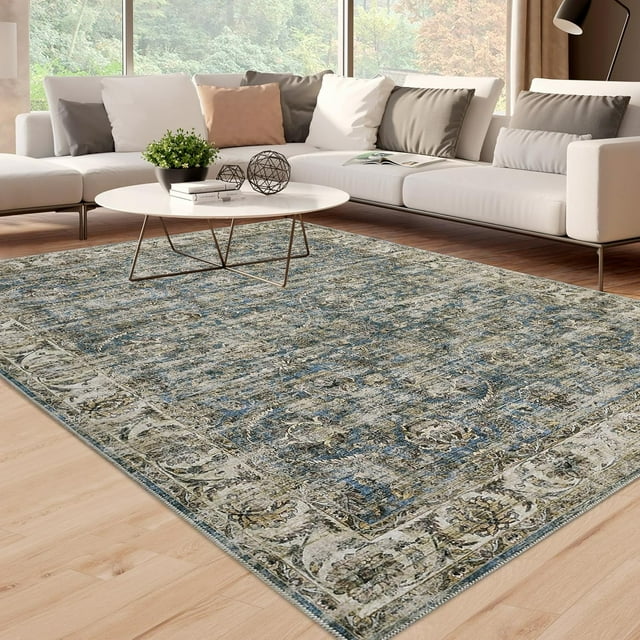 Area Rugs for Living Room Machine Washable Area Carpet Vintage Area Rug Pet Children Friendly Carpet for Bedroom, Family Room,Playroom