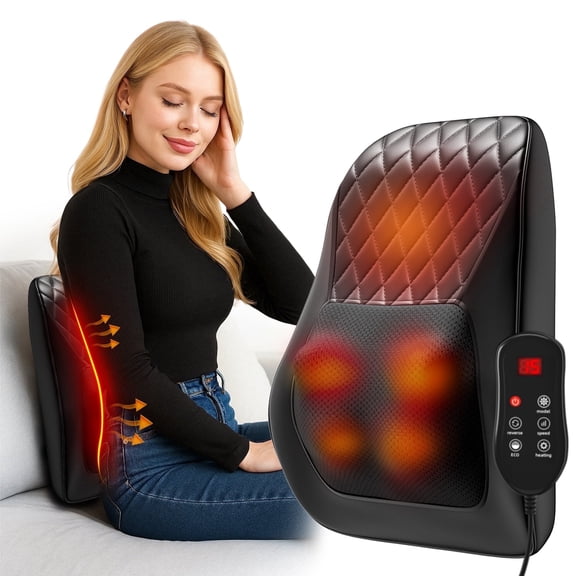 Back Massager with Heat, 3D Kneading Massage Pillow for Back, Neck, Shoulder, Leg Pain Relief Deep Tissue, Gifts for Women Men Mom Dad,Stress Relax at Home Office and Car