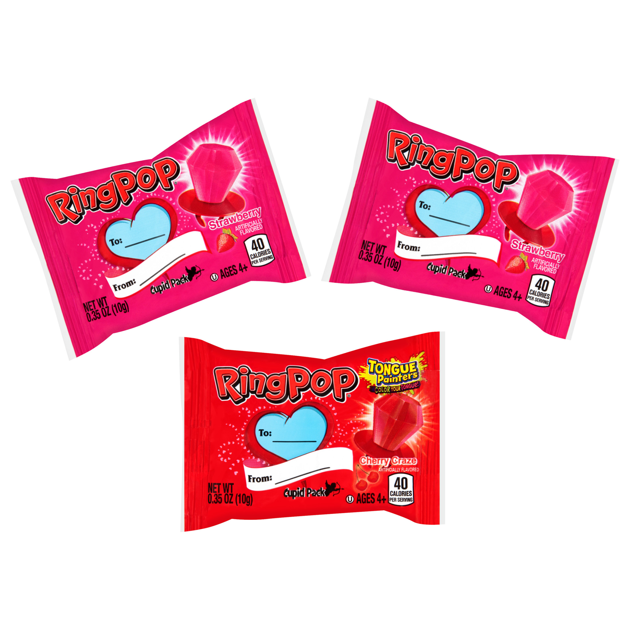 Ring Pop Valentine's Day Strawberry and Cherry Craze Lollipop Classroom Exchange Card (package), 3 Lollipops - image 5 of 8