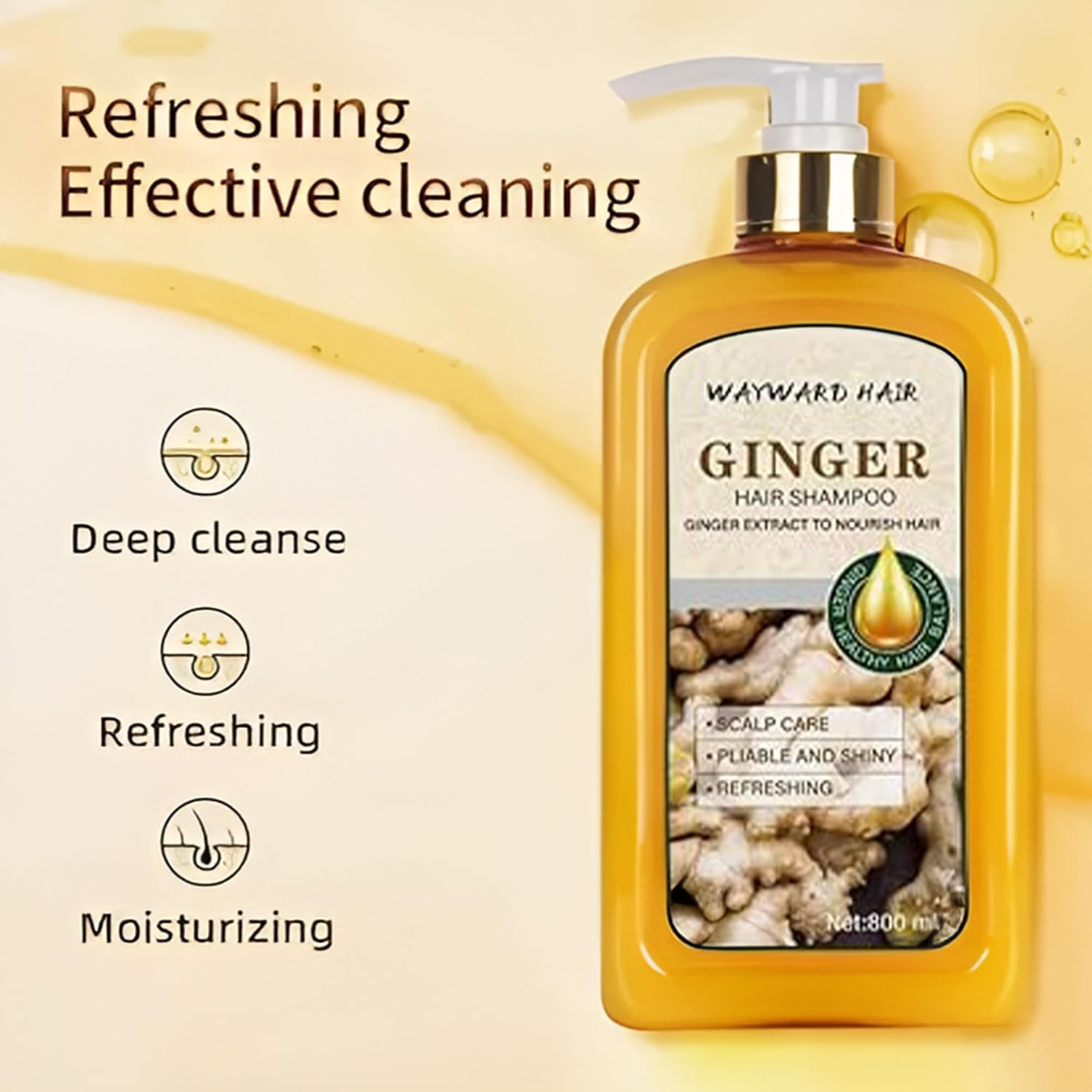 ABBASI & CO Anti-Hair Loss Shampoo & Conditioner Set - Ginger Plant Extract Instant Hair Growth Shampoo - Anti-Dandruff Care Formula - Oil Control & Hair Loss Treatments For women & Men - 2x 800 ML