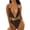 Coffee, variant on Sngxgn Women's Swimsuit Tummy Control Deep V Neck Double Straps Crisscross Back Tie Bathing Suit(Blue,M)