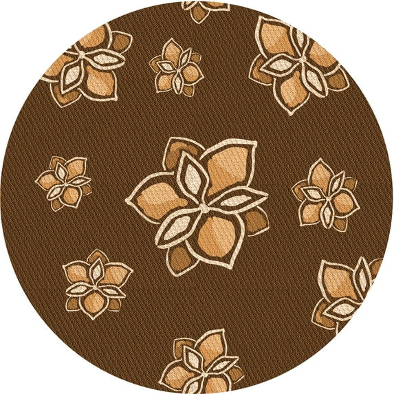 Ahgly Company Machine Washable Indoor Round Transitional Night Red Area Rugs, 4' Round