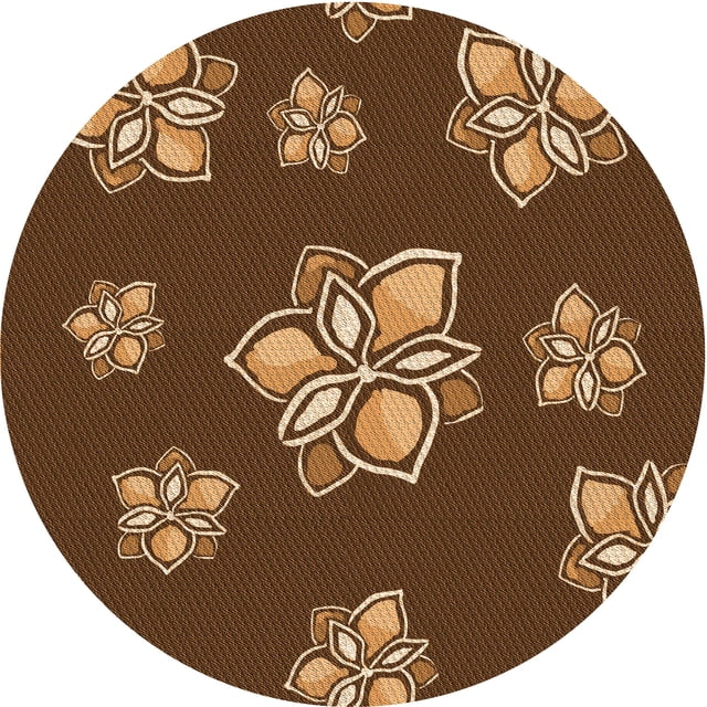 Ahgly Company Tapis d'Intérieur Lavables en Machine, Ronds de Nuit Transitionnels Rouges, Ronds de 8 Pi