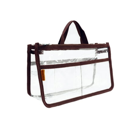 10 Pack Clear Handbag Organizer See Through Cosmetic Gadget Insert Purse Organizer Transparent ...