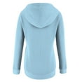 thumbnail image 4 of Sakmal Pullover Hooded Sweatshirts Women Button Down Plus Size Blue Tops Trendy Solid Hoodies with Pockets, 4 of 4