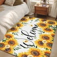 thumbnail image 5 of Rectangle Area Rug 3x5ft,Yellow Sunflower Pastoral Daisy Washable Carpet Non-Slip Runner Accent Rugs Indoor Floor Mat for Bedroom Living Room Decor,Butterfly Welcome Quote, 5 of 9
