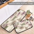 thumbnail image 5 of 2-Piece Kitchen Rugs Set Non-Slip Mats Carpet Floor for Kitchen, Bathroom (19.7"x27.6" & 19.7"x47.2") Squares and Ginkgo Leaves Pattern, 5 of 7