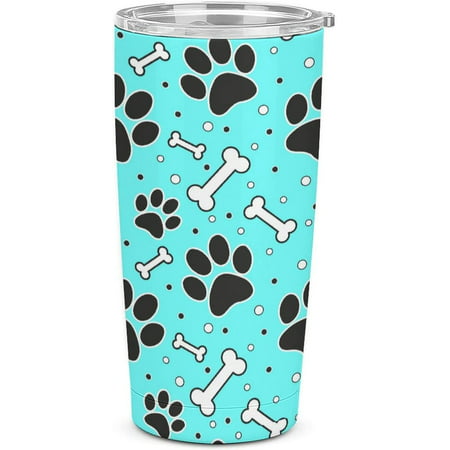 

Athenstics Insulated Dog Bones Stainless Steel Vacuum Tumbler Puppy Paws Spill-Proof Travel Mug Coffee Cup Gifts for Dad Mom Friends Teacher