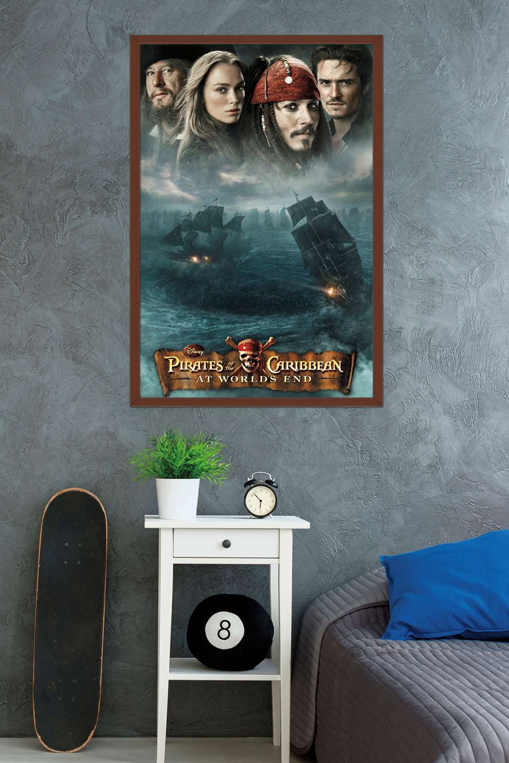 Disney Pirates of the Caribbean: At World's End - DVD One Sheet Wall Poster, 22.375" x 34", Framed