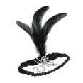 thumbnail image 2 of Mujeres ración de cabellero Elástica Color Negro y Plata Artificial para Disfraz Accesorios de jinwen Diadema de plumas, 2 of 7