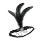 thumbnail image 2 of Mujeres ración de cabellero Elástica Color Negro y Plata Artificial para Disfraz Accesorios de jinwen Diadema de plumas, 2 of 7
