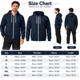 thumbnail image 6 of Men's Fleece Hooded Jacket Full Zip Long Sleeve Hoodie with Pockets Fall Winter Loose Zipper Sweatshirt Jacket, 6 of 8