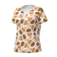 thumbnail image 2 of Naloa Cute Ice Cream Print T-Shirts Short Sleeve V Neck Tees for Women Fashion Tops Trendy Lightweight Soft Casual Summer Outfits Clothes, 2 of 5