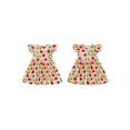 thumbnail image 2 of Toddler Baby Girls Summer Dress Cute Back to School Apple Pencil Print Flying Sleeve Dress, 2 of 8