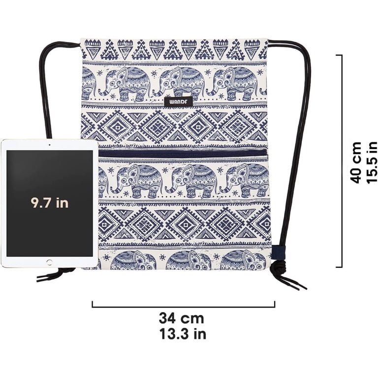 WANDF Drawstring Backpack, Water Resistant Nylon Sackpack  display picture 1