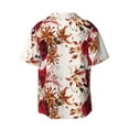 thumbnail image 2 of Vsdgher Lilies Flowers Print Men's Wrinkle Free Untucked Cuban Shirt Business Casual Button Down Shirts Short Sleeve Shirt, 2 of 7