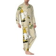 thumbnail image 3 of Kll Gnomes Bees And Sunflowers Sleepwear Mens Flannel Pajamas,Long Cotton Pj Set, 3 of 9