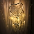 thumbnail image 3 of Atrapasueños de plumas, atrapasueños de plumas con luz LED, forma de corazón, atrapasueños de plumas exquisito hecho a mano, blanco ER, 3 of 5