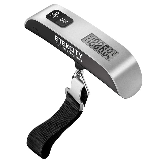Báscula de equipaje Etekcity Travel Digital 50 kg/110 libras plateada