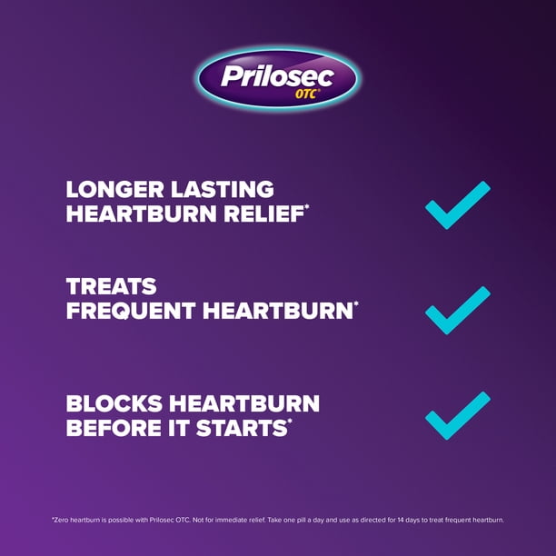 Prilosec OTC Omeprazole Heartburn Relief, Acid Reducer Tablets