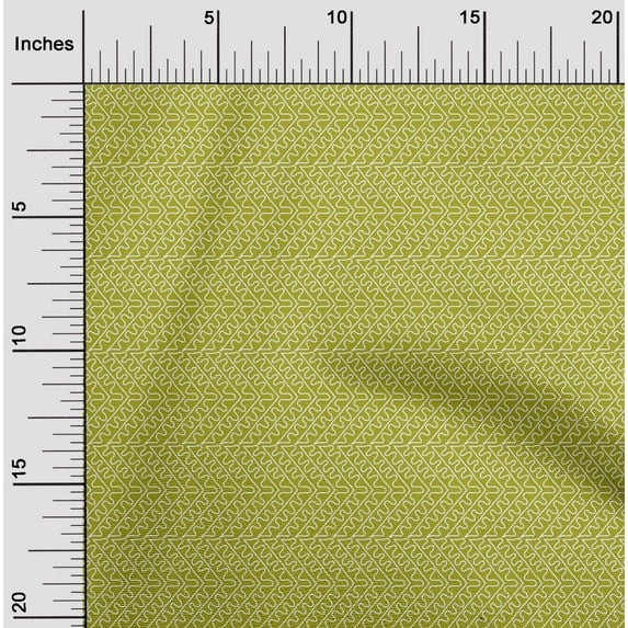 oneOone Cotton Poplin Fabric Hand Drawn Curve Block Print Fabric By The Yard 42 Inch Wide