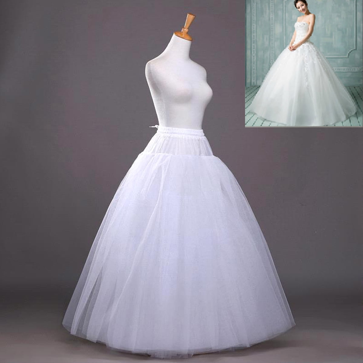 Retro Wedding Dresses Petticoats Crinoline Formal Prom Underskirt  Ankle Length 