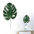 thumbnail image 2 of Artificial Monstera Leaf Stems, Faux Tropical Green Palm Leaves Branches with Stems, Fake Plant for DIY Wreath Floral Arrangement Home Kitchen Decoration, 2 of 8