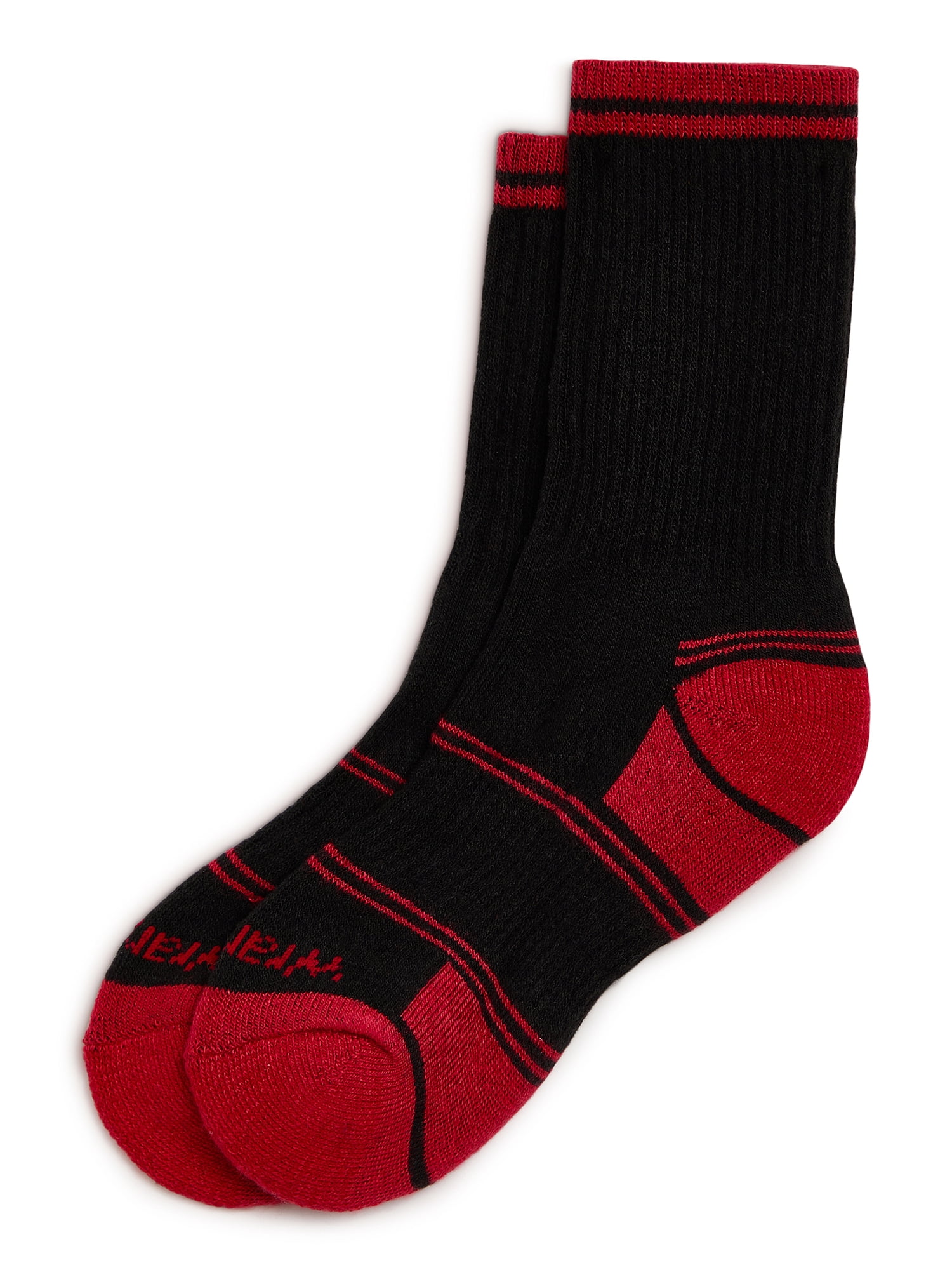 Wrangler Boys' Essentials Cool Comfort Crew Socks, Assorted Cushioned Socks for Kids, Small, 6-Pack