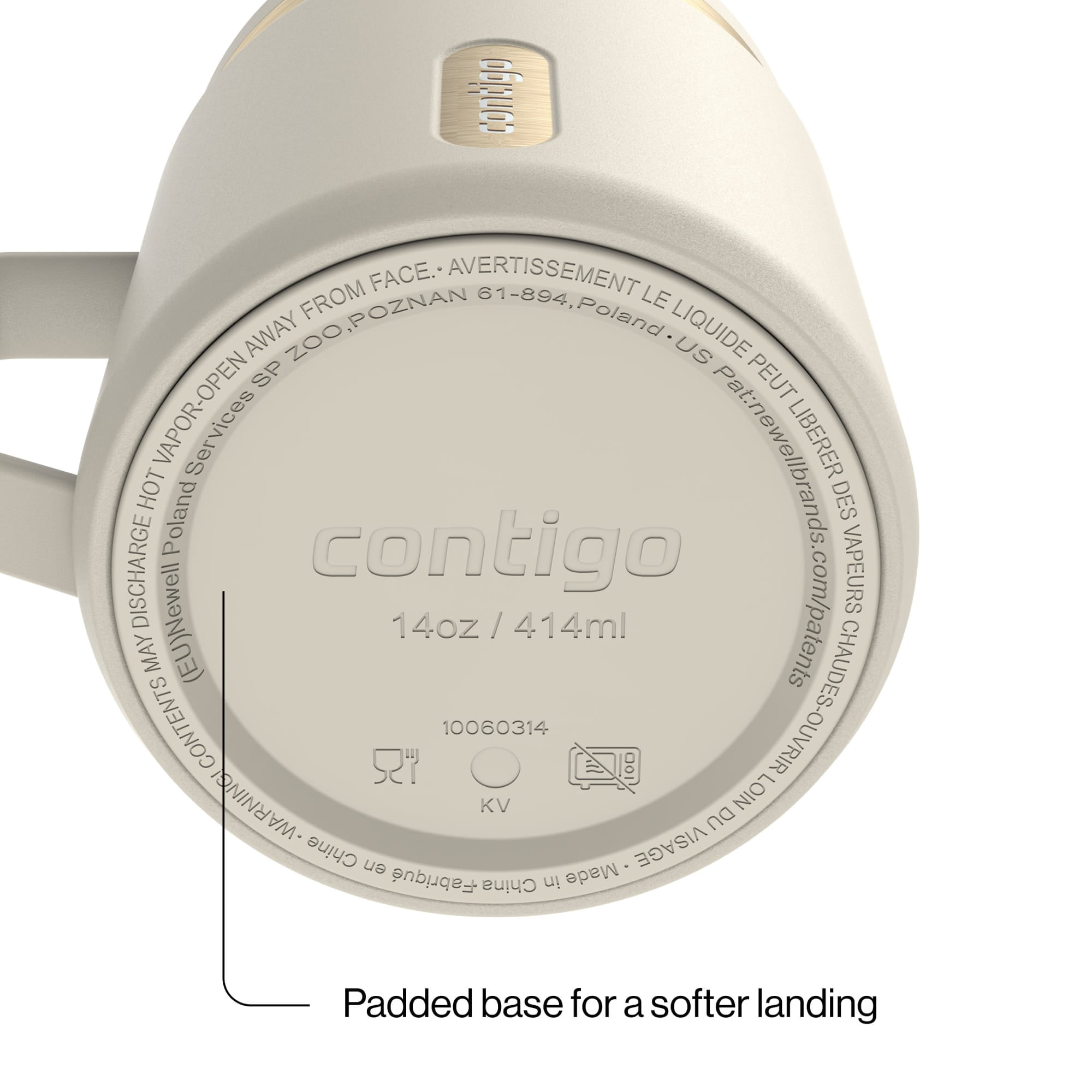 Contigo 14 oz SnapSeal Leak-Proof Stainless Steel Coffee Mug – Keeps Drinks Hot, Office & Home Friendly, Easy-Sip Lid, Cream/Champagne