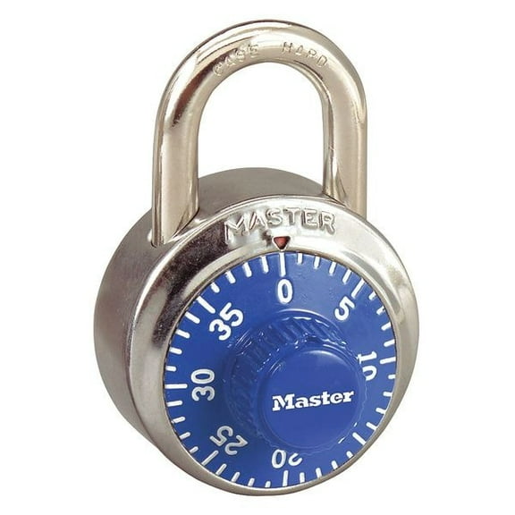 Master Lock Combination Padlock, Center, Blue/Silver 1502BLU