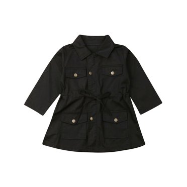 Baby Girls Kid Jacket Coat Fall Windbreakers Warm Children Tops Suits Clothes Com Baby Girls Kid Jacket Coat Fall, Toddler Trench Coat Black And White Blouse