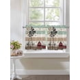 thumbnail image 3 of Windmill Farmhouse Half Window Curtains 24 Inches Long, Vintage Teal Brown Wooden Butterfly Window Treatment Curtain Drapes, Short Curtains Tiers for Kitchen Over Sink, 27.5"x24", 2 Panels, 3 of 7