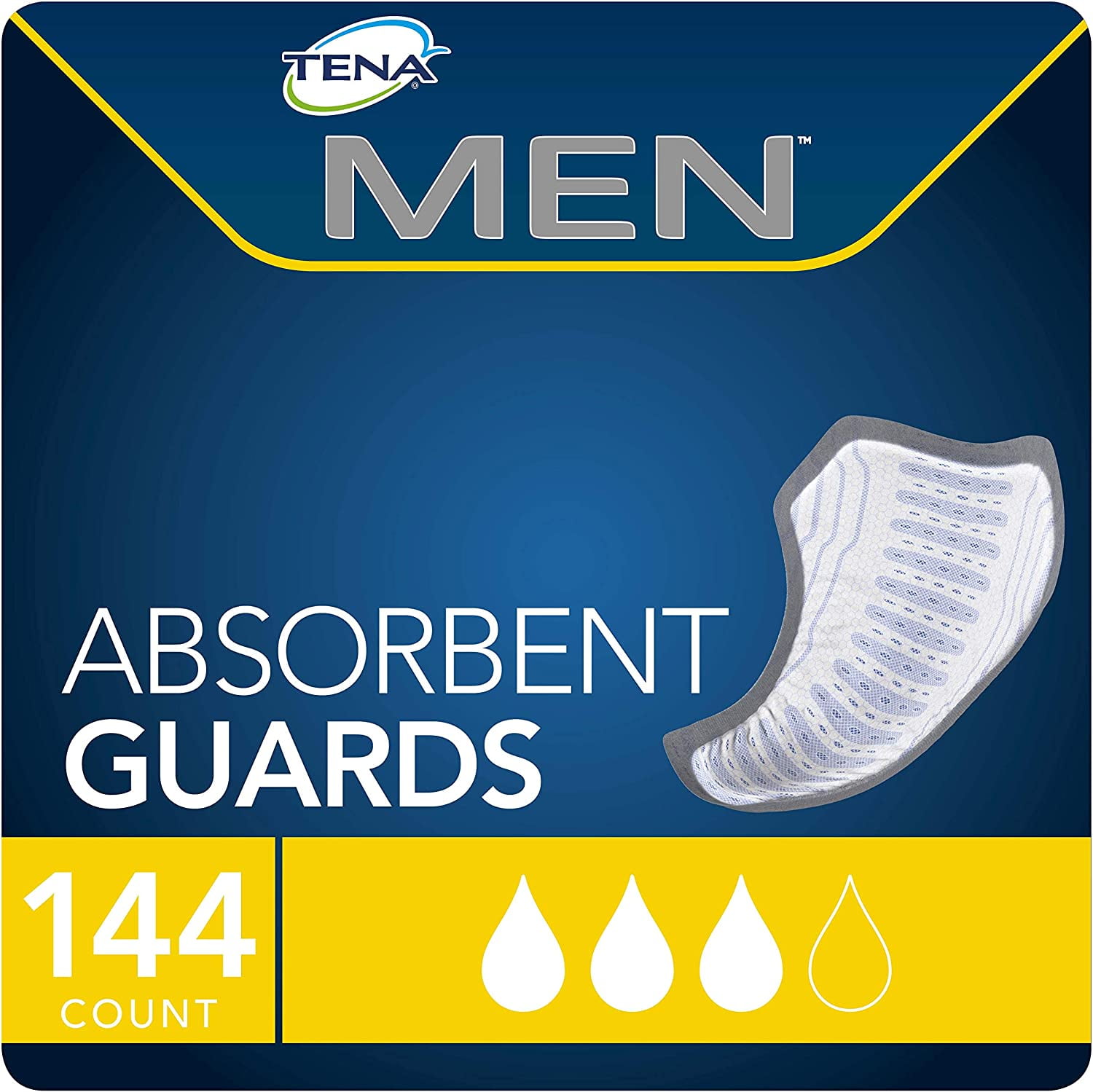 Tena Incontinence Guards for Men, Moderate Absorbency, 144 Count