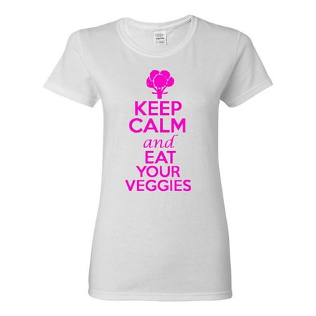 Ladies Keep Calm And Eat Your Veggies T-Shirt Tee (Best Way To Keep Veggies Fresh)