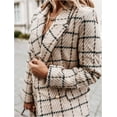 thumbnail image 2 of utcoco Womens 2026 Fashion Tweed Blazers Business Casual Double Breasted Open Front Plaid Blazer Jackets, 2 of 5