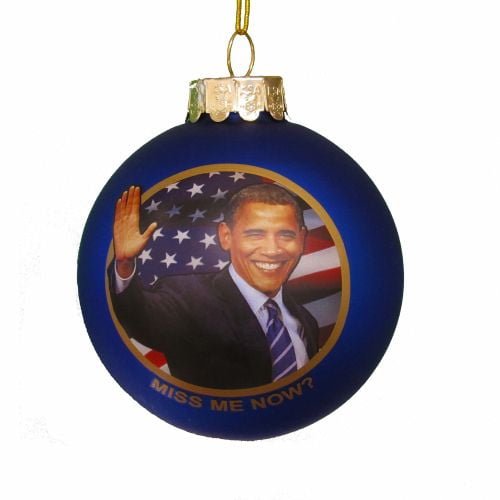 Kurt S. Adler Obama "Miss Me Now" Christmas Ball Ornaments 3.5" (90mm) C7586