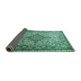 thumbnail image 2 of Ahgly Company Indoor Square Medallion Turquoise Blue Traditional Area Rugs, 3' Square, 2 of 4