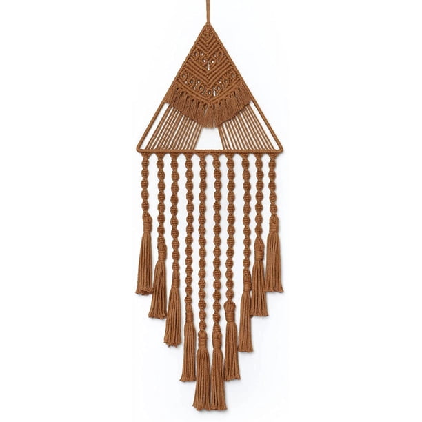RV Macramé tejido para colgar en la pared, atrapasueños, triángulo, borla, arte geométrico, bohemio, telón de fondo, decoración del hogar, arte de pared, hRVmoso apartamento, dormitorio, puRVta, decor