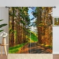 thumbnail image 4 of Landscape Curtains Nature Scenery Theme Window Drapes with Sunset Forest Sunshine Tree Path Scene Print Pattern Rod Pocket Decor Curtains for Bedroom Living Room Office 2 Panels 42 x 63 Inch, 4 of 6