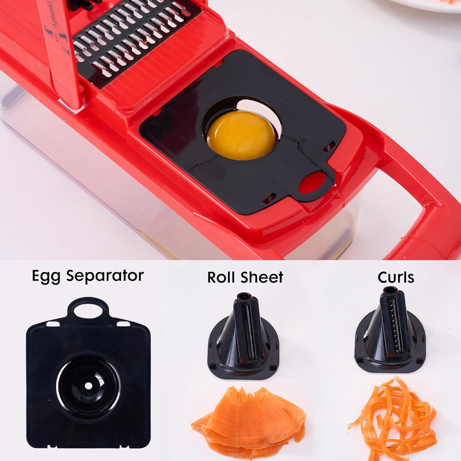 FANGNISN Vegetable Chopper Onion Cutter with Container, Mandoline Slicer Food Chopper Veggie Dicer with 7 Blades for Carrot Potato Home Kitchen Gadget