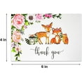 thumbnail image 4 of 50 Pack Watercolor Girl Woodland Greenery Thank You Cards, Cute Thank You Notes with Envelopes & Stickers, Baby Shower, Birthday any Occasion Large Size 4x6 Animal Fox Raccoon Deer Owl Gratitude For P, 4 of 7